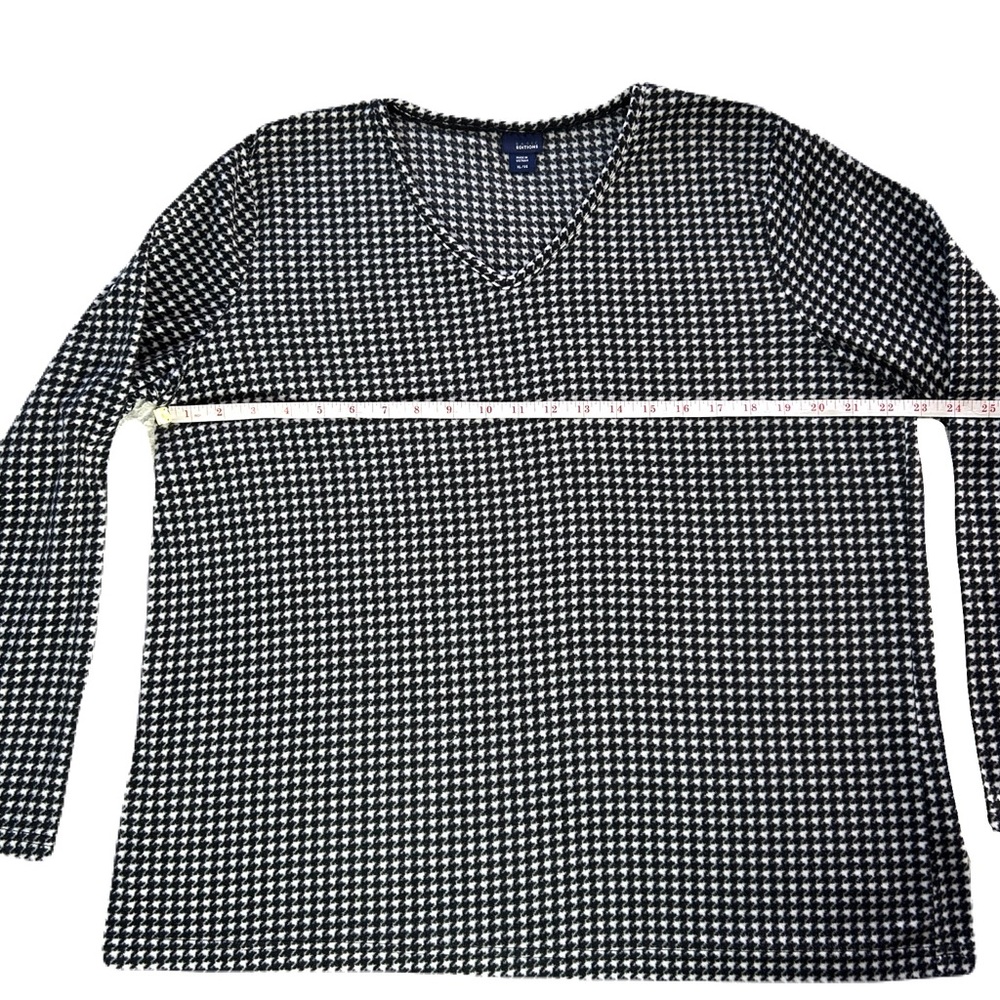 Basic Editions Monochrome Houndstooth Long Sleeve… - image 5